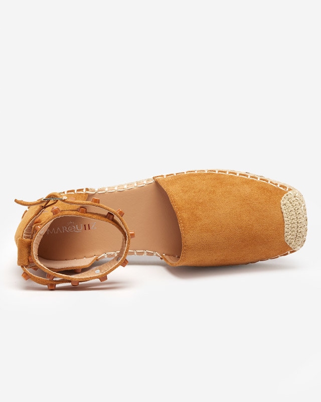 CAMELOWE EKO-ZAMSZOWE ESPADRYLE DAMSKIE LONESI 40 Wzór dominujący bez wzoru