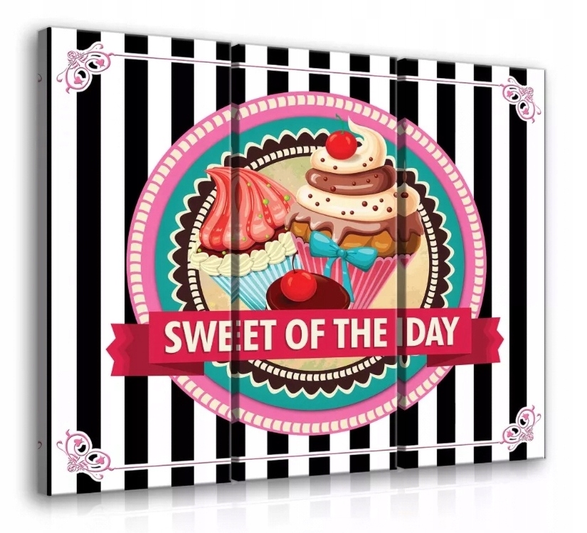 Obraz 90x80 Bábovky sladké dezert retro pop-art kuchyně zářivé barvy