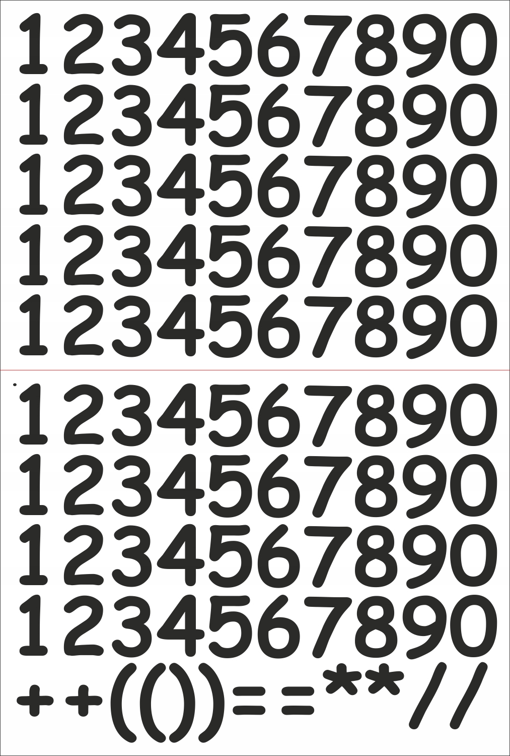 Arkusz wodoodporne naklejki nalepki CYFRY cyferki samoprzylepne 3 cm