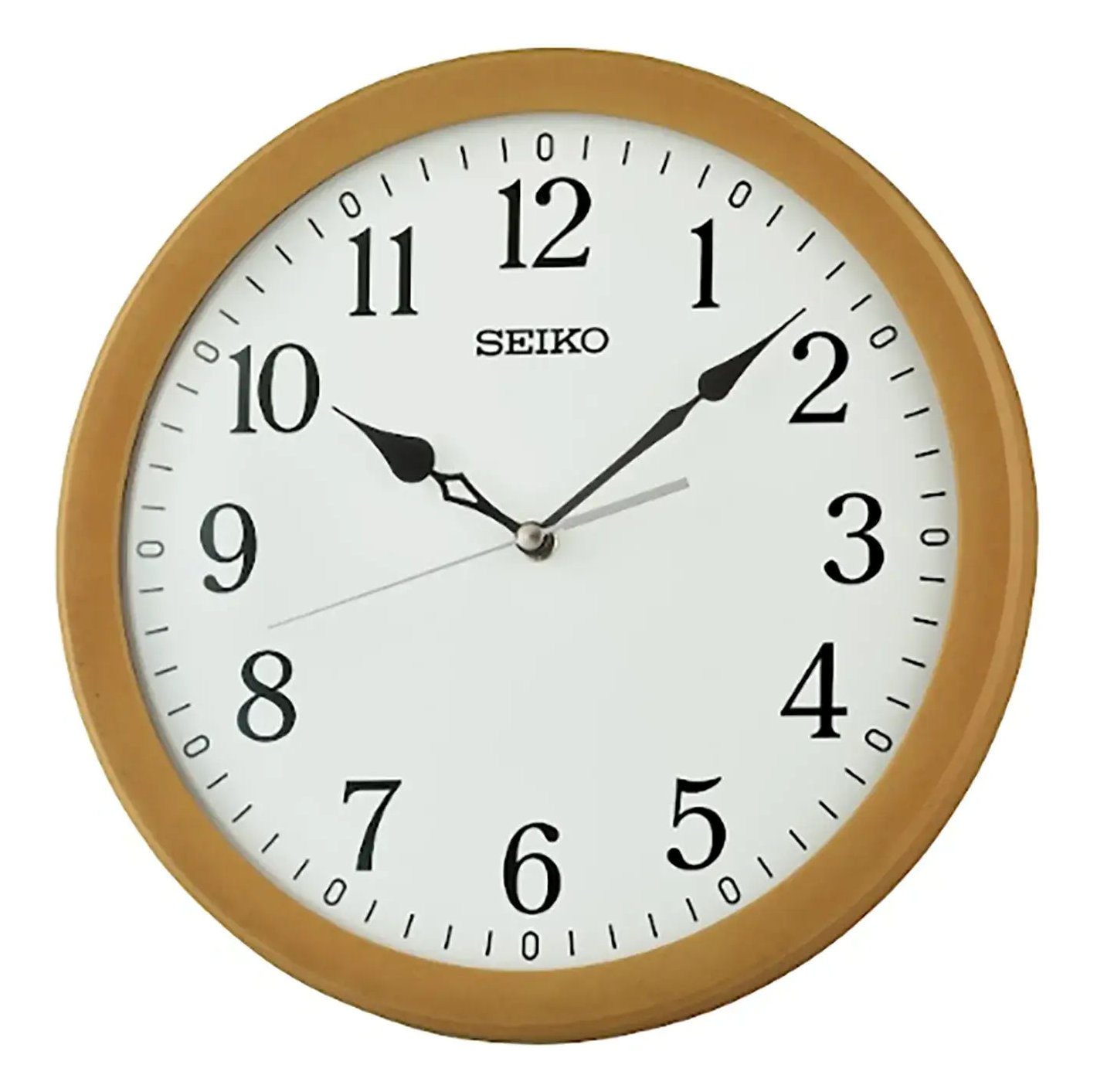 Drevené Klasické Čitateľné Okrúhle Japonské Hodiny Seiko QXA866B 30 cm