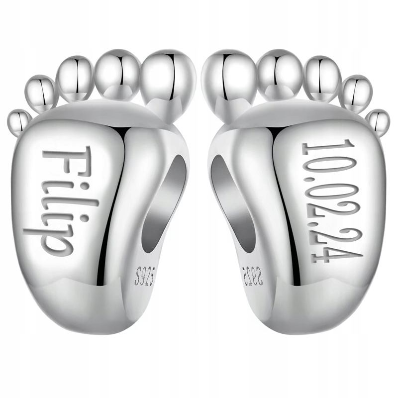 Charms Přívěsek Charms Noha Gravírování Stříbro 925 Charms Móda Trusky