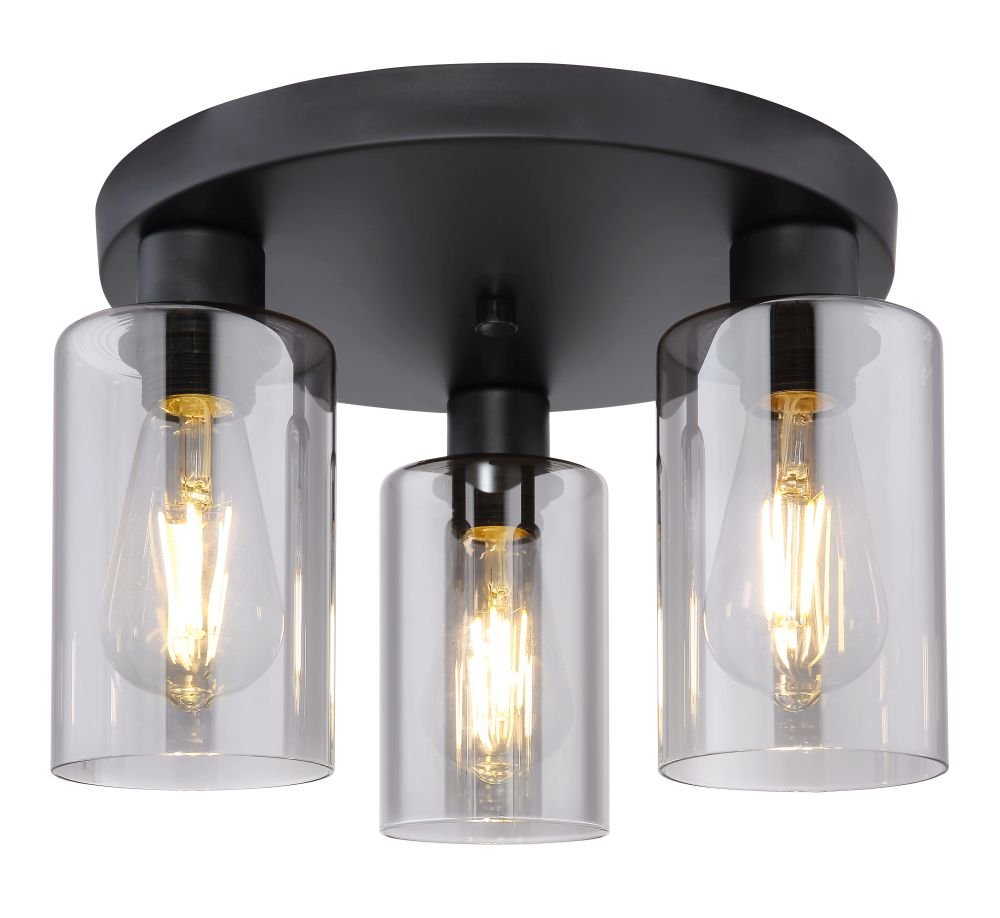 Trojbodová dymová stropná lampa Hadera Globo