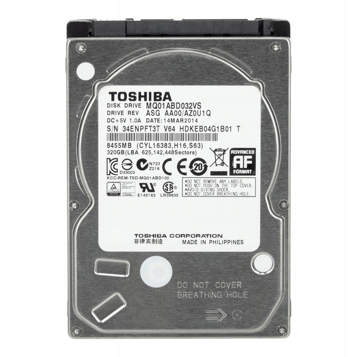 Toshiba Video Stream 320GB 5.4K 16MB Sata II 2.5'' MQ01ABD032VS