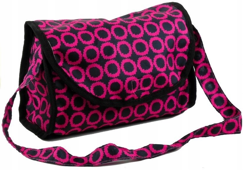 DUŻY WÓZEK RETRO DLA LALEK GŁĘBOKA GONDOLA TORBA Kolor dominujący odcienie różu