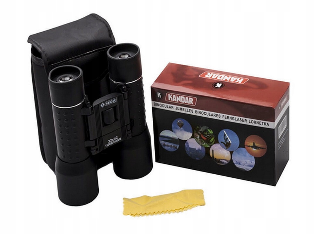 Lornetka Kandar A8 32x42 BK-7 Dachowa Czarna Składana Turystyczna Myśliwska