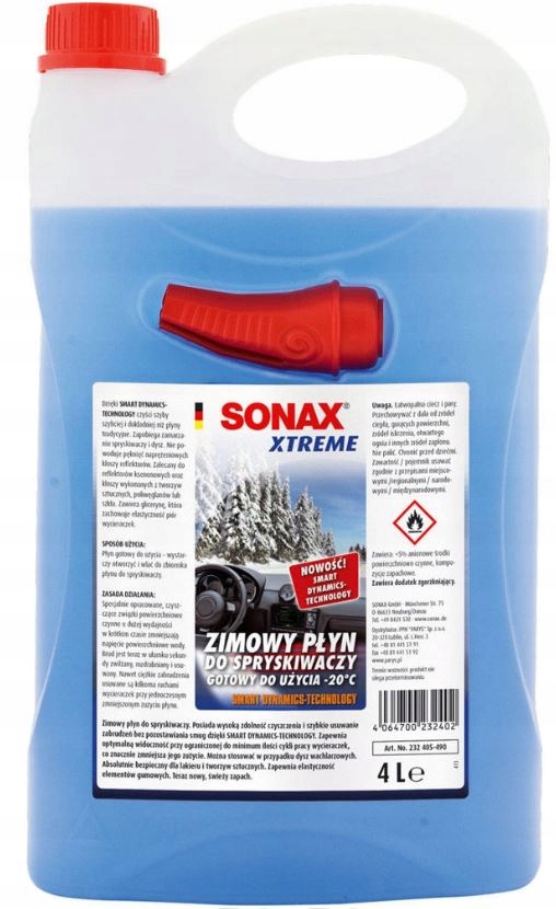 SONAX XTREME PŁYN DO SPRYSKIWACZY ZIMOWY -20°C 4L