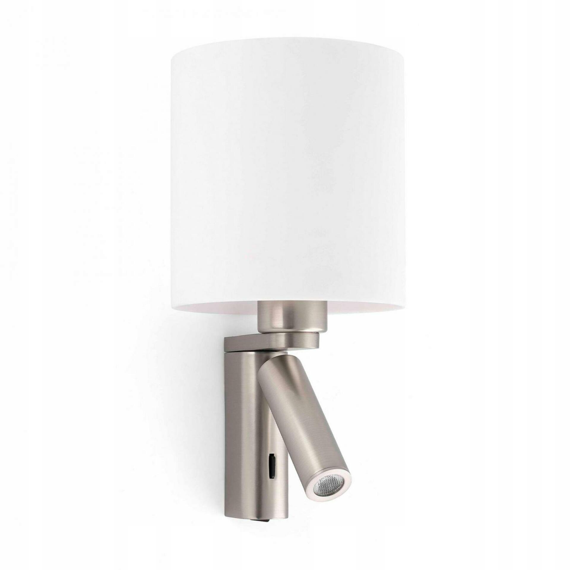 Nástenná lampa Faro Rob Shade, nikel, s tienidlom a čítacou lampičkou