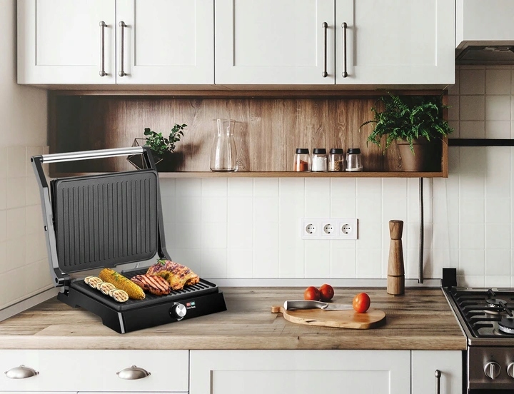 OPIEKACZ TOSTER GRILL DO KANAPEK PANINI ROZKŁADANY ELEKTRYCZNY MOCNY 2200W EAN (GTIN) 6911305525980