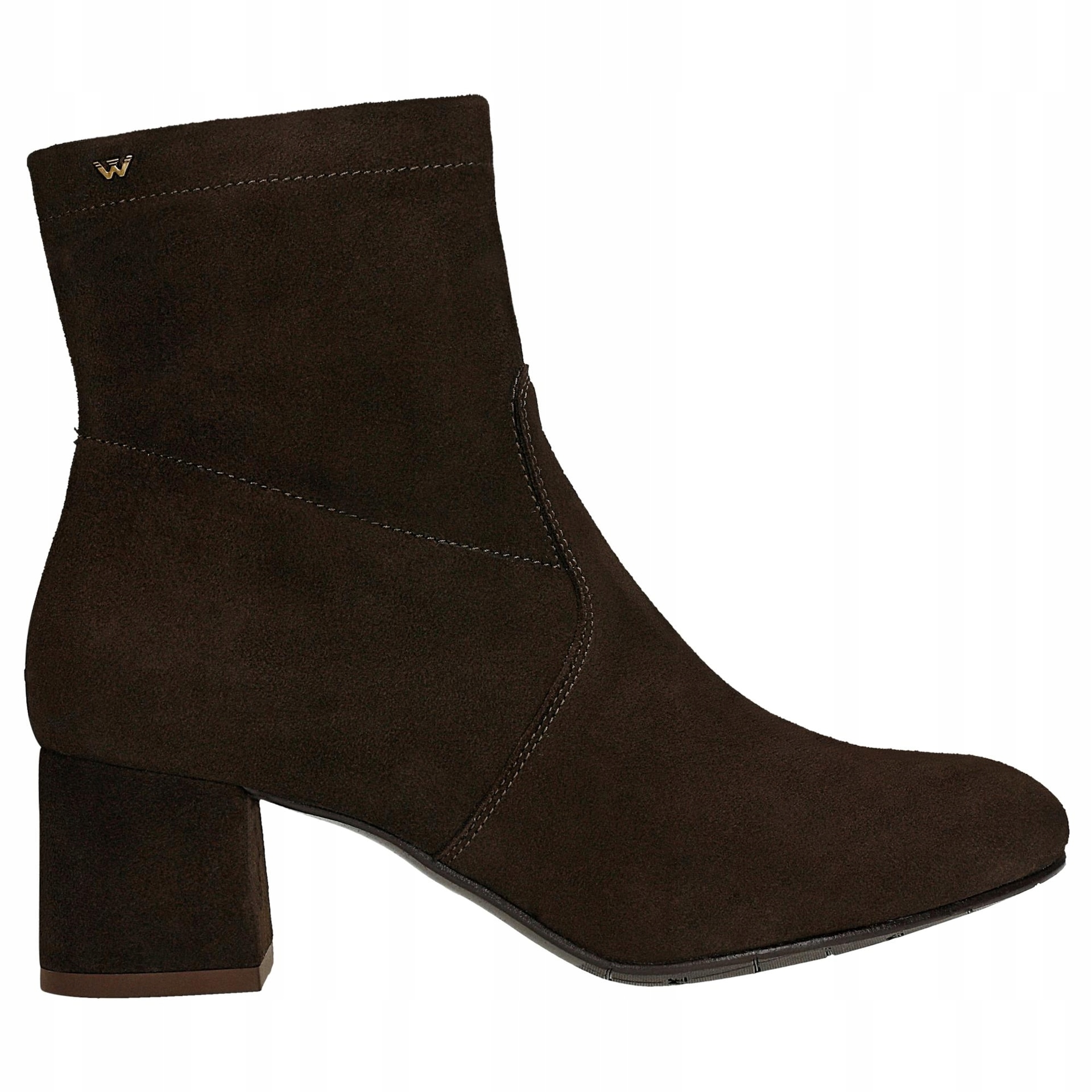 Hnědé kotníkové boty na podpatku, velikost 36, vel.