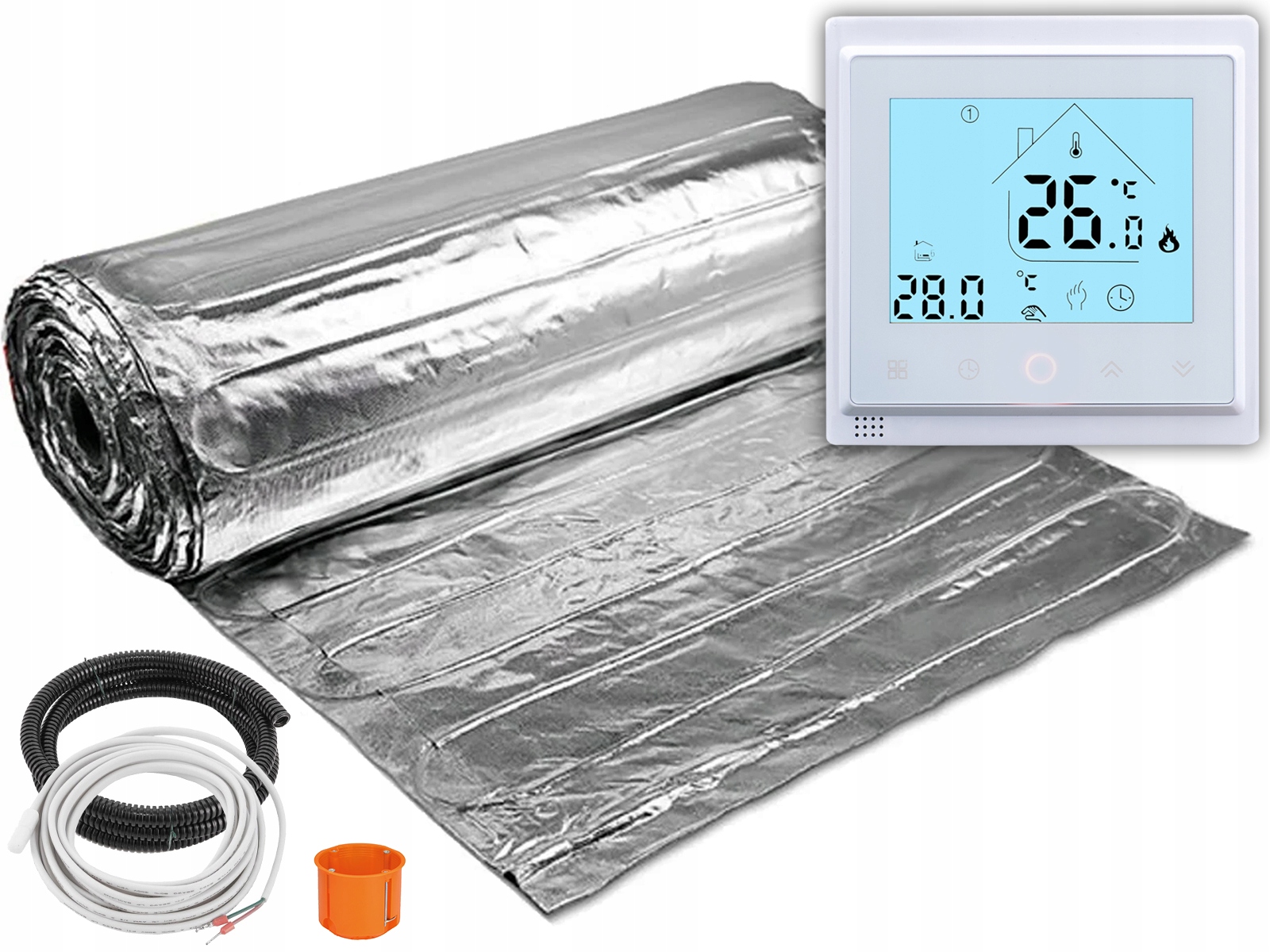 Sada vykurovacia rohož pod panely 7m2 150Wm2 14mb s regulátorom termostatu