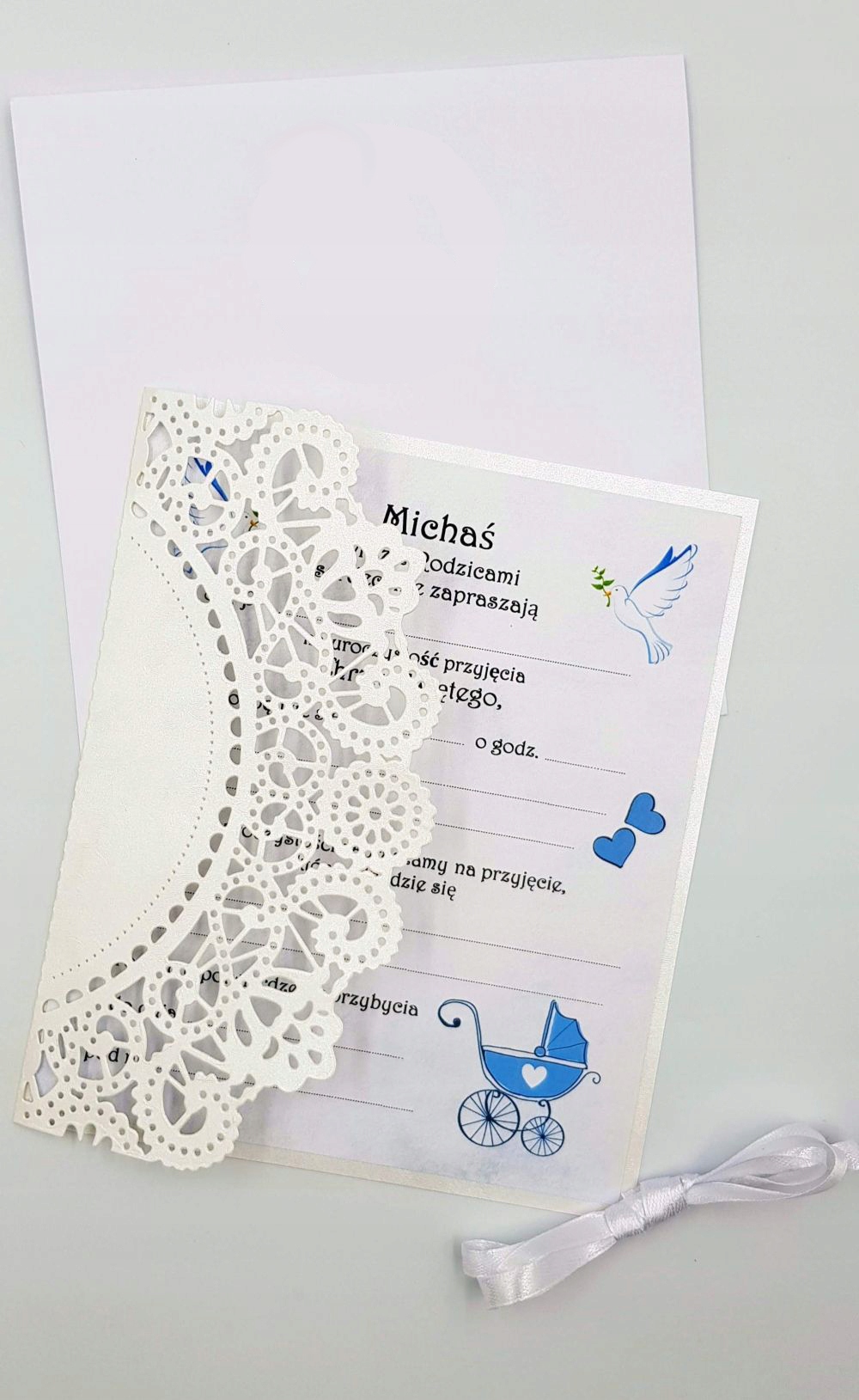 ZAPROSZENIA CHRZEST CHŁOPCA DZIEWCZYNKI BIEL BIAŁE Rodzaj chrzest
