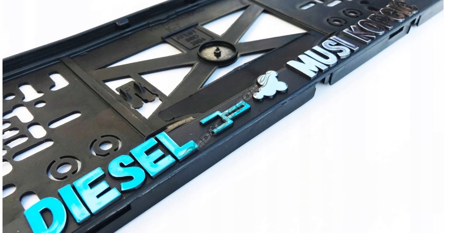 Ramka tablicy rejestracyjnej Diesel Musi Kopcić 3D wypukły napis podkładka