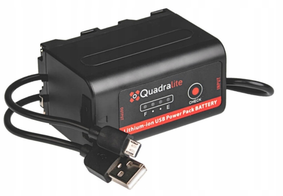 Quadralite NP-F970 7.2V 7800mAh 56.2Wh battery Usb charger
