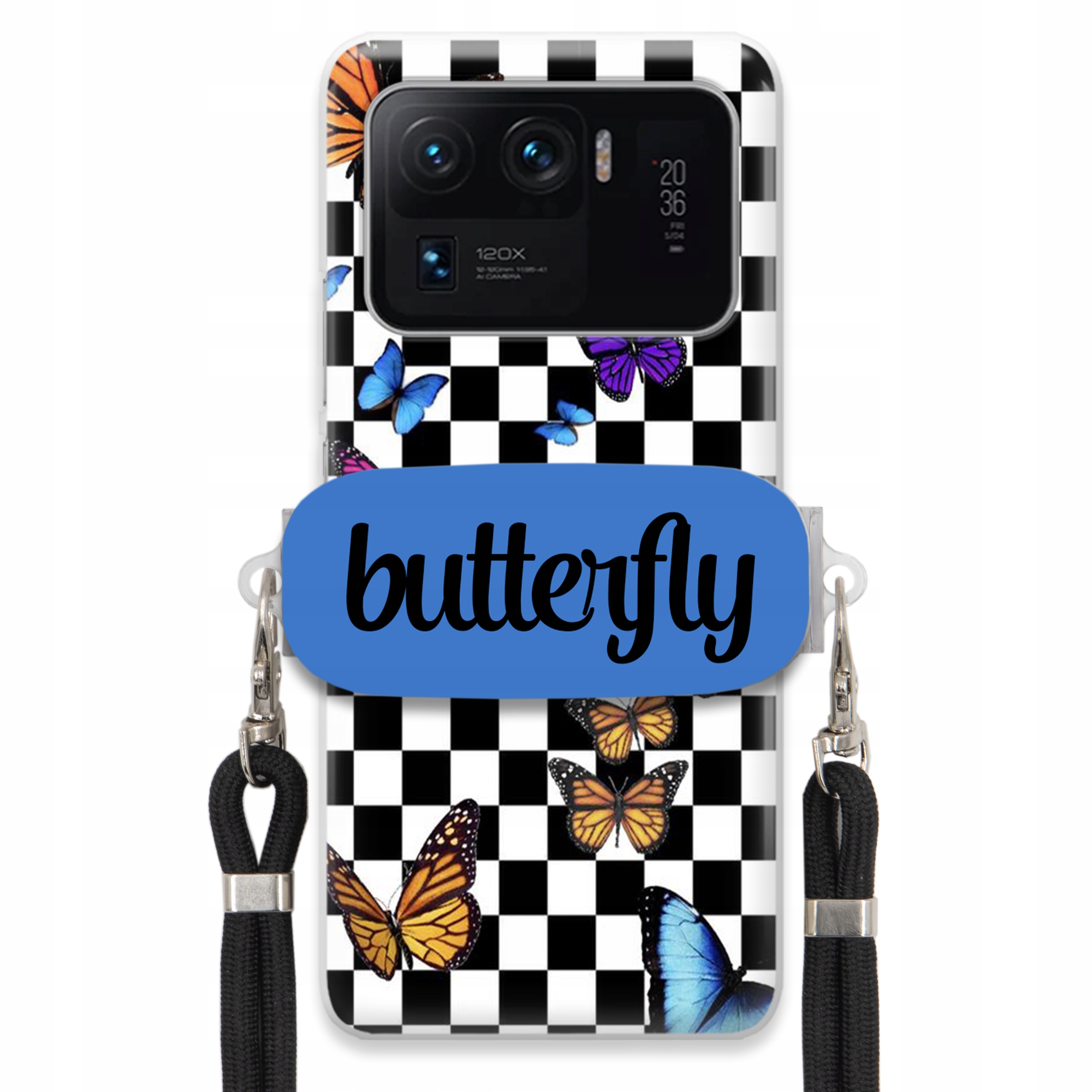 Puzdro Pre Xiaomi Mi 11 Ultra Case Držiak Obdĺžnikový Smyč Butterfly Motýle