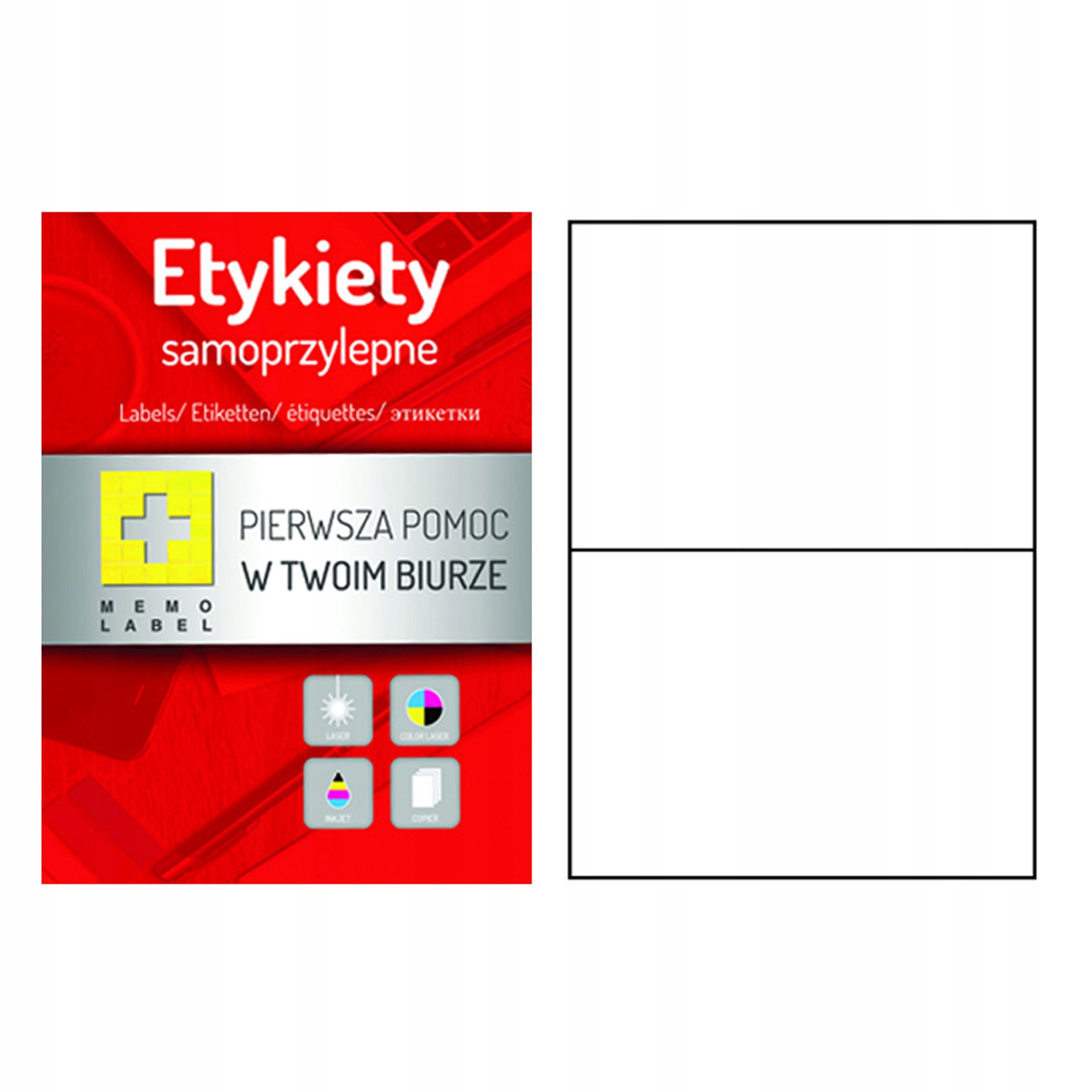 

Etykiety Samoprzylepne A4 210X148 100 Arkuszy Memo