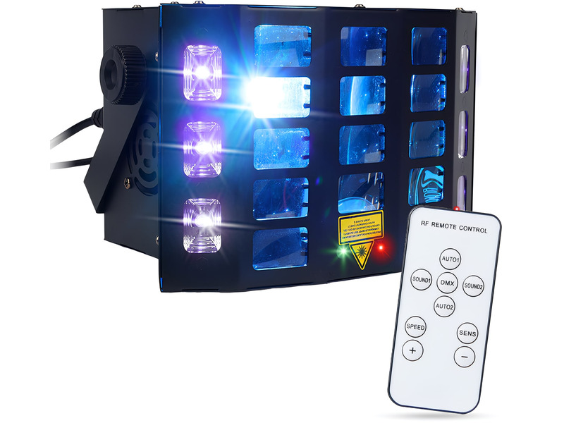 Multiefekt świetlny LED RGBW-UV Light4Me Turbo Derby 4in1 stroboskop laser