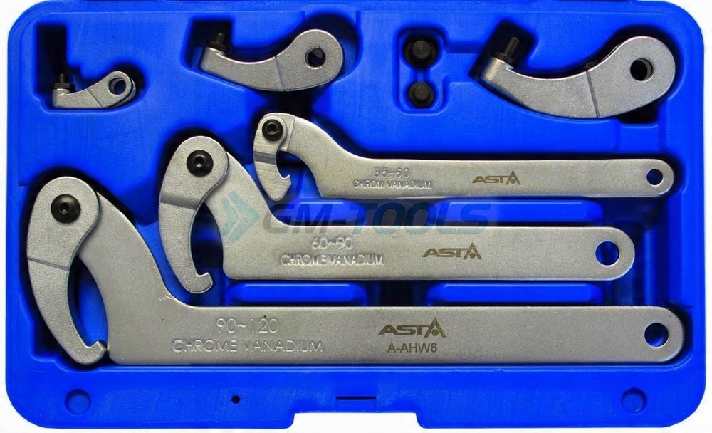 

Klucze Hakowe Przegubowe Zestaw 35-120MM Asta