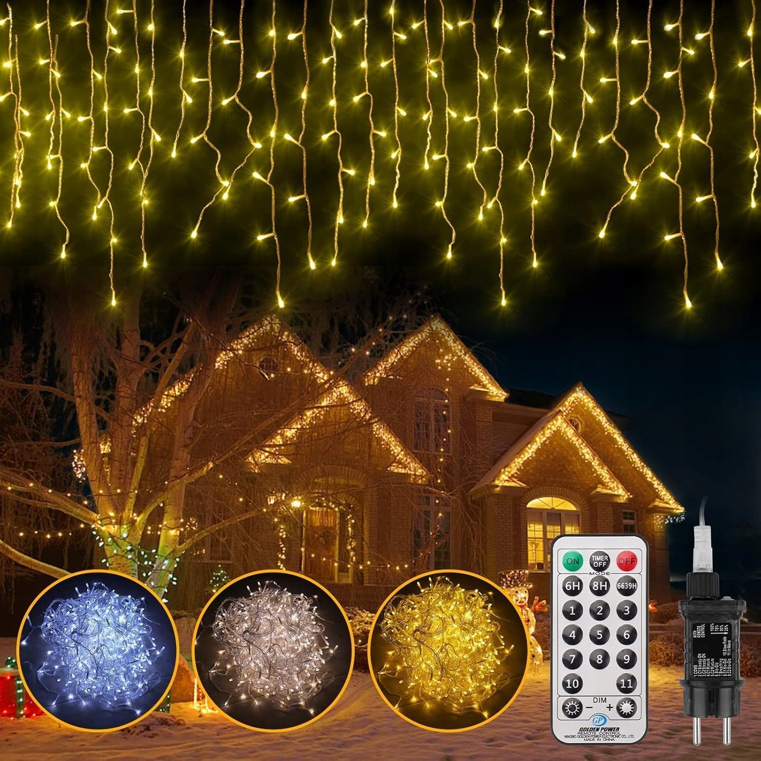 TARGETONE KURTYNA ŚWIETLNA GIRLANDA ZEWNĘTRZNA 352LED 10m 11 Trybów — miniatura 10