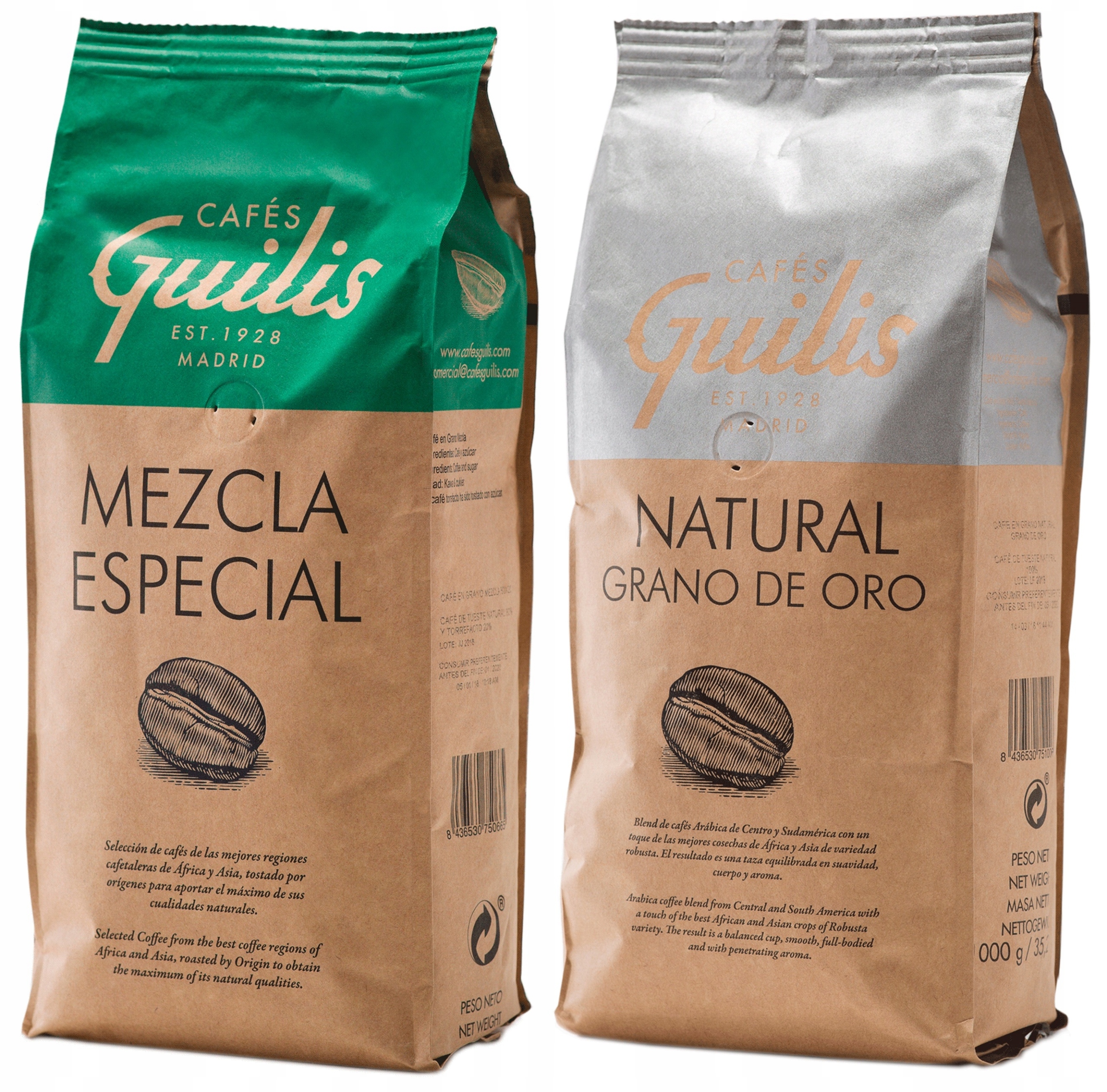 Káva Zrnková 2x1 kg Mezcla Especial Natural pro kávovar Cafes Guilis 2 kg