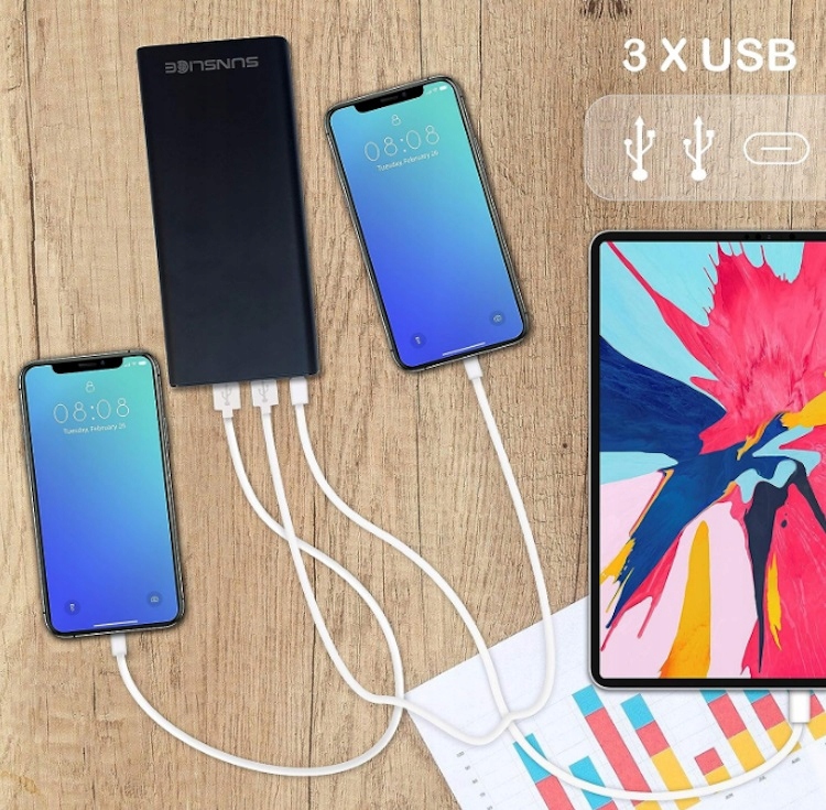 POWERBANK SUNSLICE 26800mAh 18W/100W 3xUSB LAPTOP Stan opakowania oryginalne