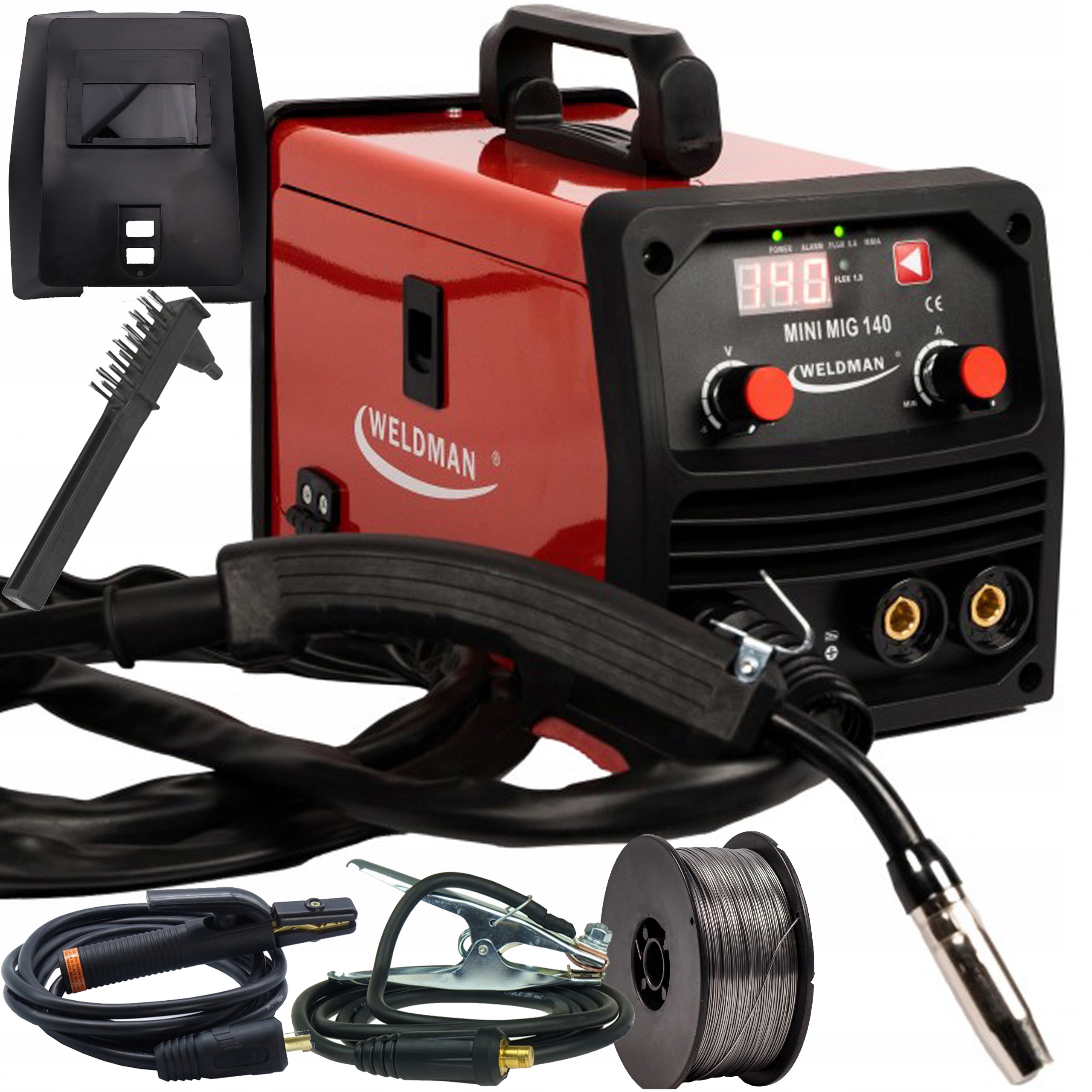Weldman Mini Mig 140 Syn Svařovací stroj Flux Mma 140A Synergie Igbt 230V