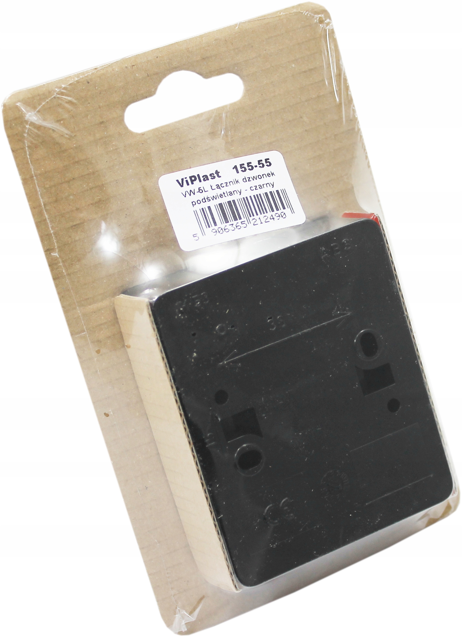 PRZYCISK ŚWIATŁO PODŚWIETLANY IP44 NATYNK CZARNY Marka Viplast