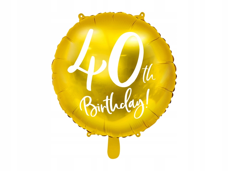 

Złoty Balon Foliowy 40 Urodziny, dekoracja