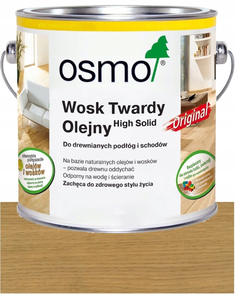 Osmo 3062 Tvrdý voskový olej Orginal Podlahy Nábytok Hračky 2,5L Matný