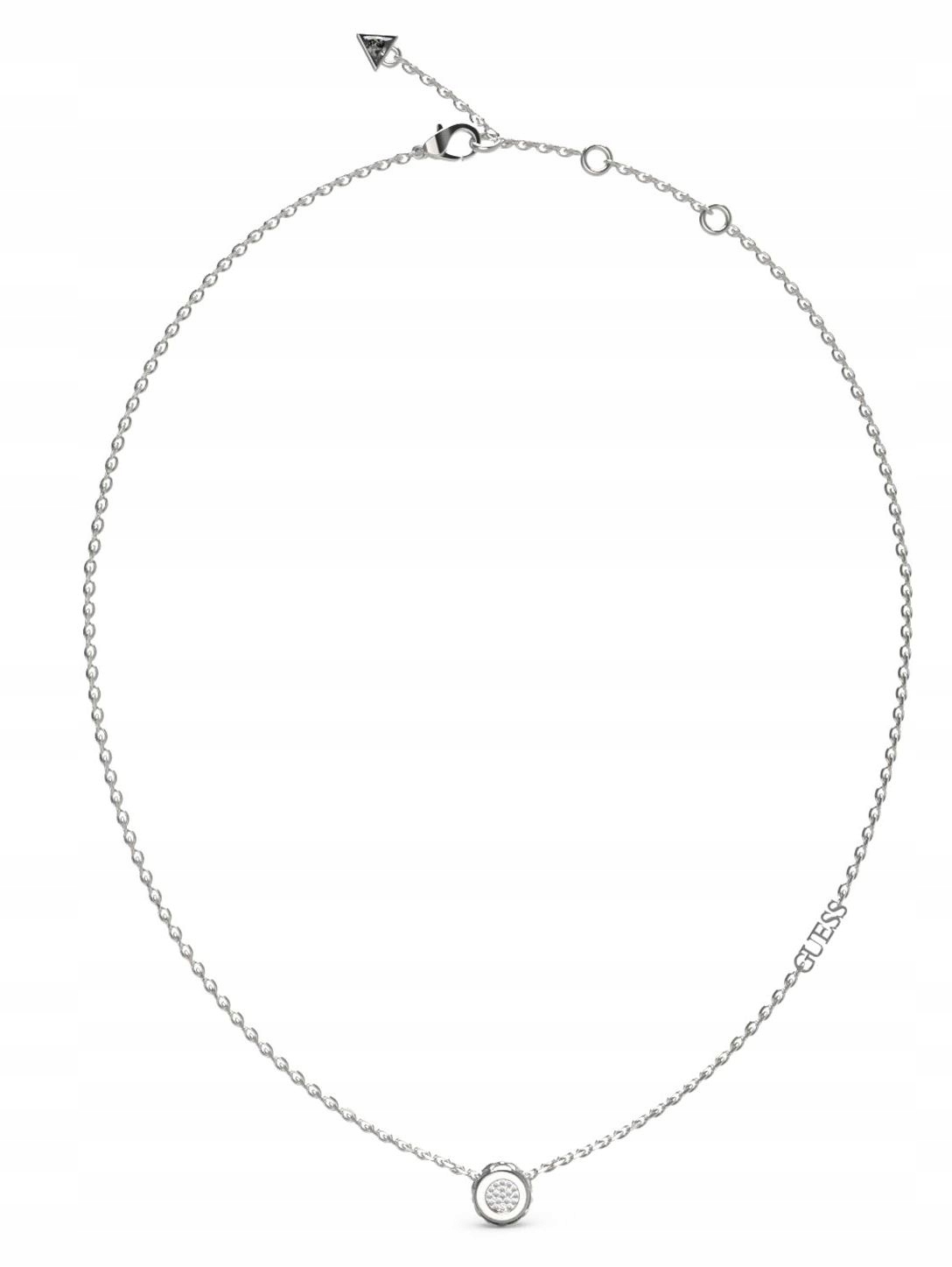 Guess Stylish Guess stříbrný náhrdelník kolečko s krystaly JUBN04593JW