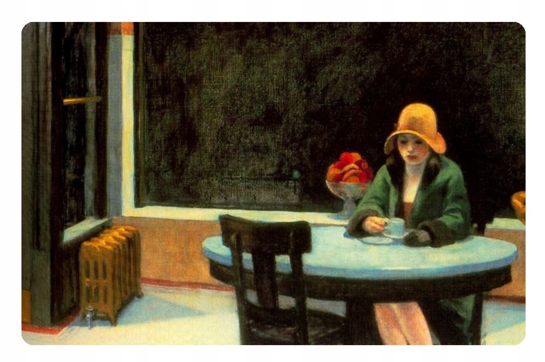 

Magnes na lodówkę Edward Hopper kobieta kawiarnia