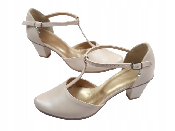 Buty ślub CASANI słupek 36 cieliste nude taneczne Model CASANI