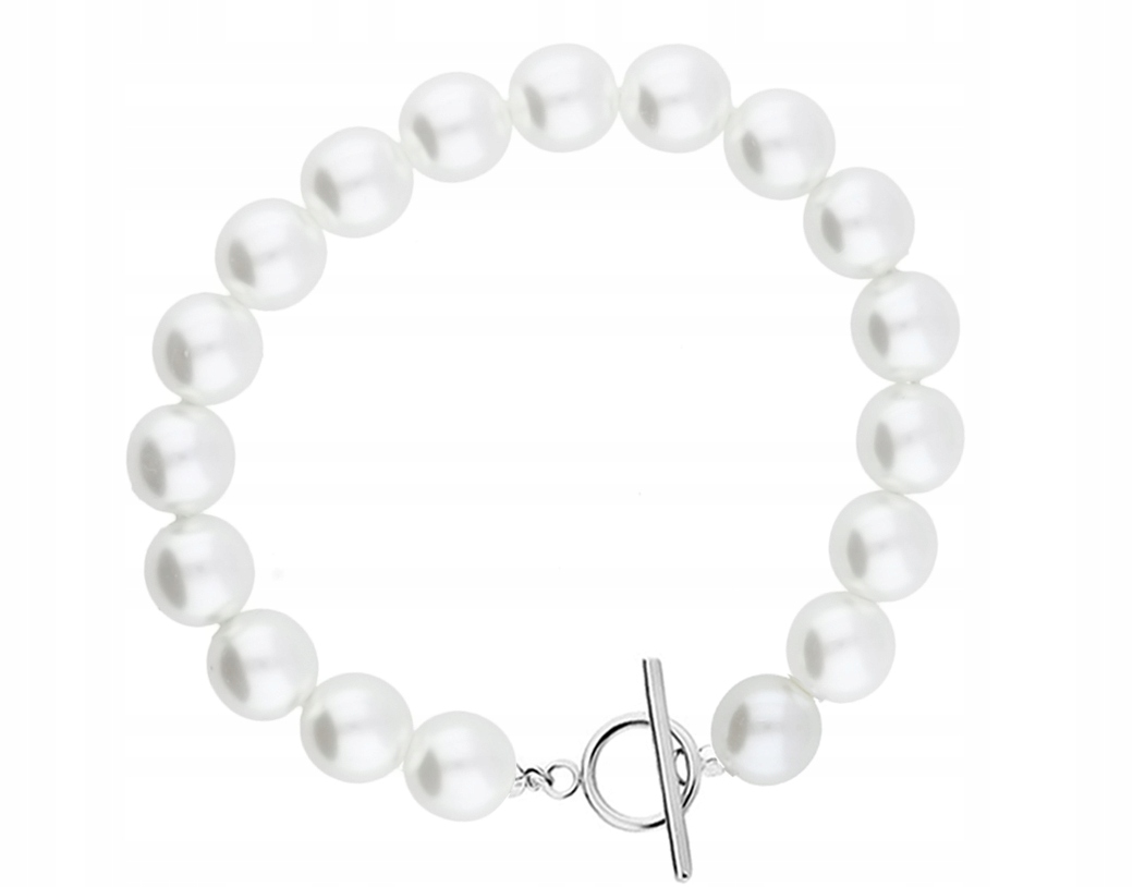

Srebrna Bransoletka Z Perełkami Perłami Toggle 925