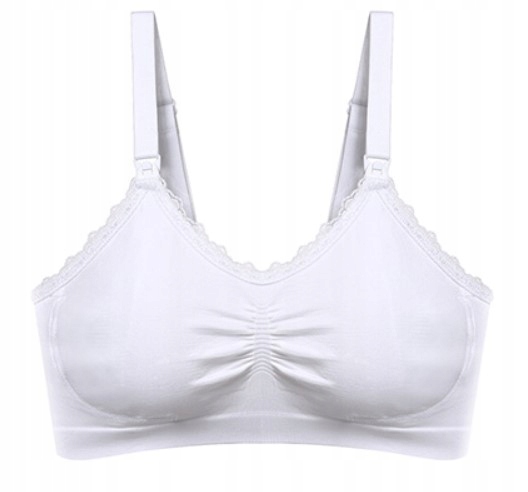 Kojící podprsenka s krajkou, bílá, D70-75 cm