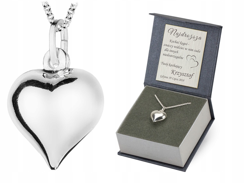 Stříbrný Řetízek 925 S Přívěskem Srdce jako dárek