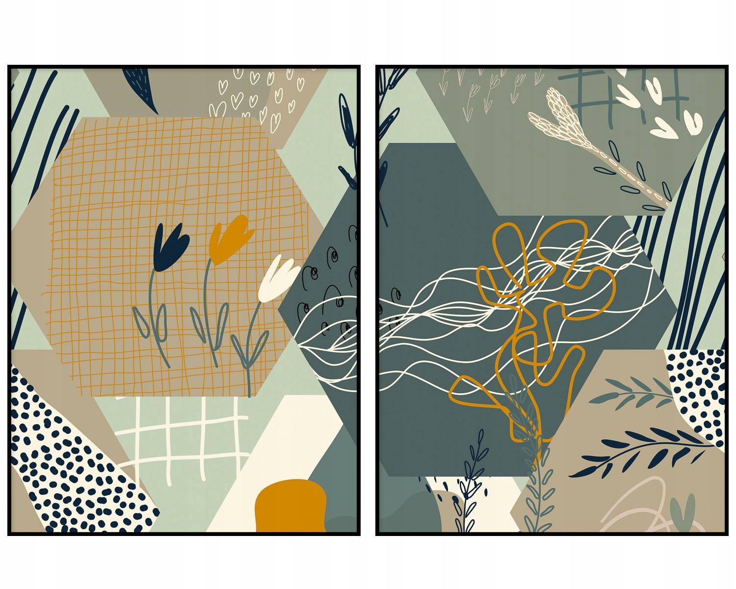 Grafické vzory plagáty farebný diptych 2ks 70x100