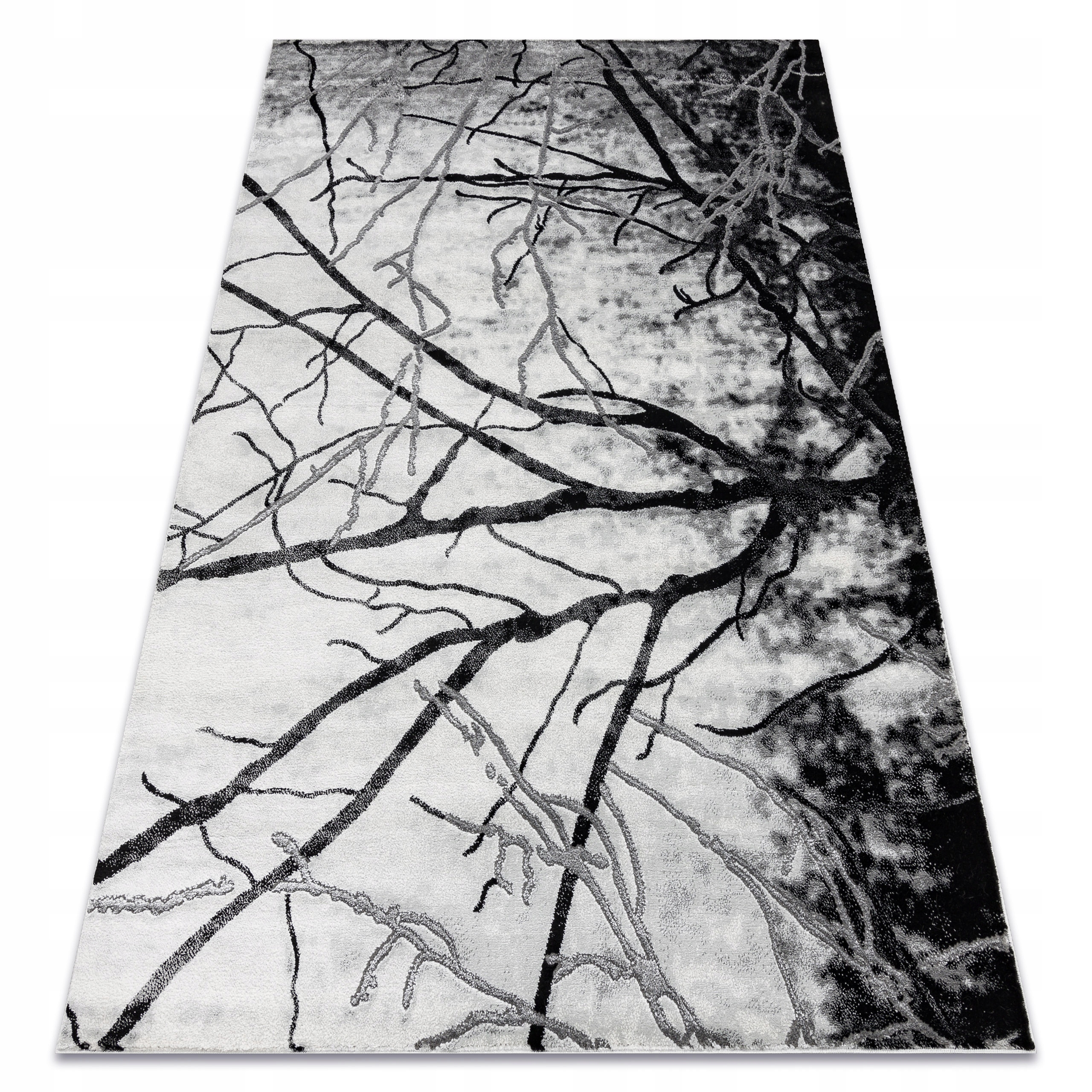 Ekskluzywny Dywan Do Salonu Glamour Drzewo Abstrakcja srebrny 280x370 cm