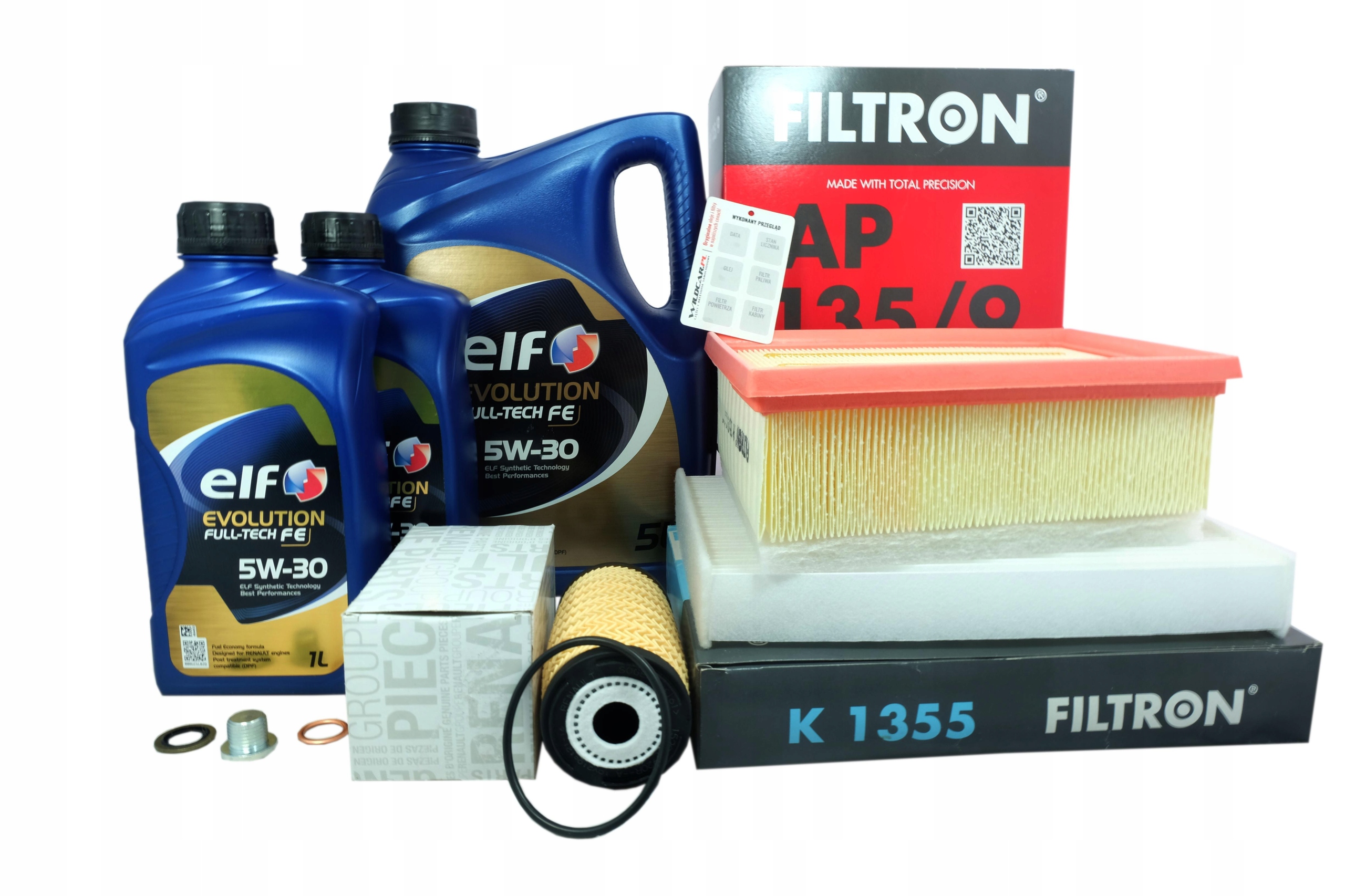 3xFilter olej 5W30 Renault Megane IV 1.6 dCi 15-
