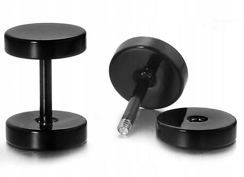 Tunel Fake Oszustwo Kolczyk Okrągły Stal Punk 7mm Kolekcja Punk