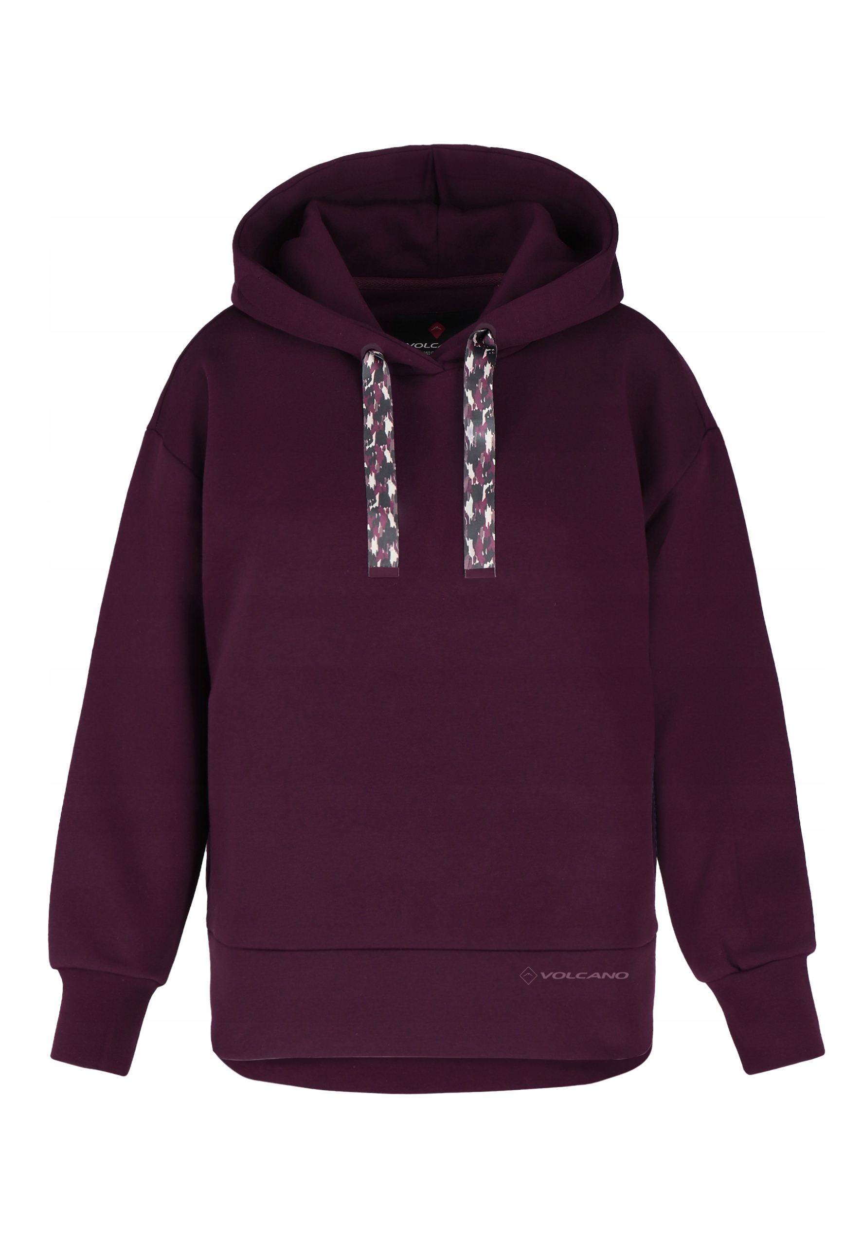 Dámská vínová Mikina S Kapucí Volcano B-rosi Xs