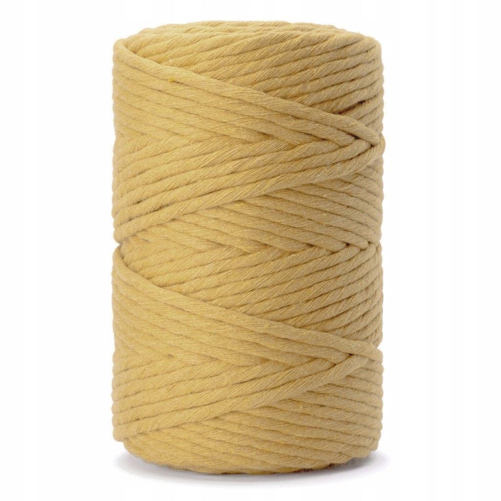 Sznurek bawełniany skręcany 5mm/100m ciemno żółty
