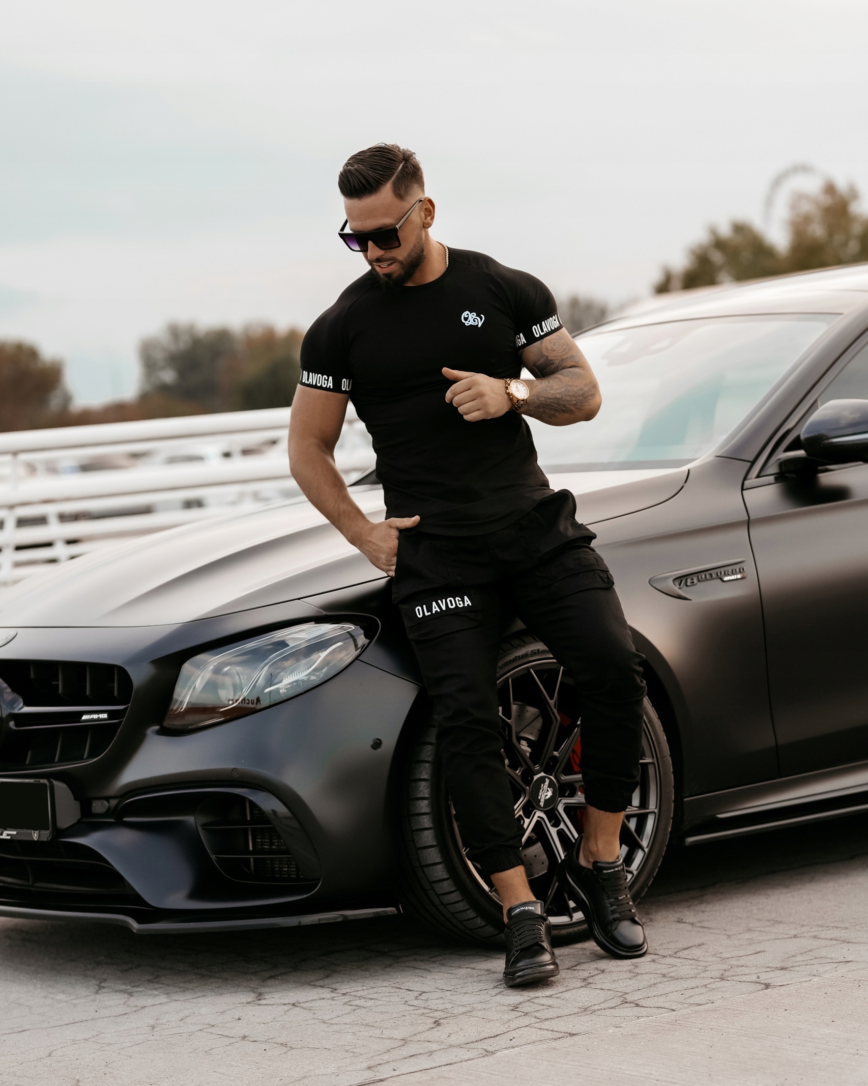 Pánské tričko bavlněné Teal Olavoga černé L