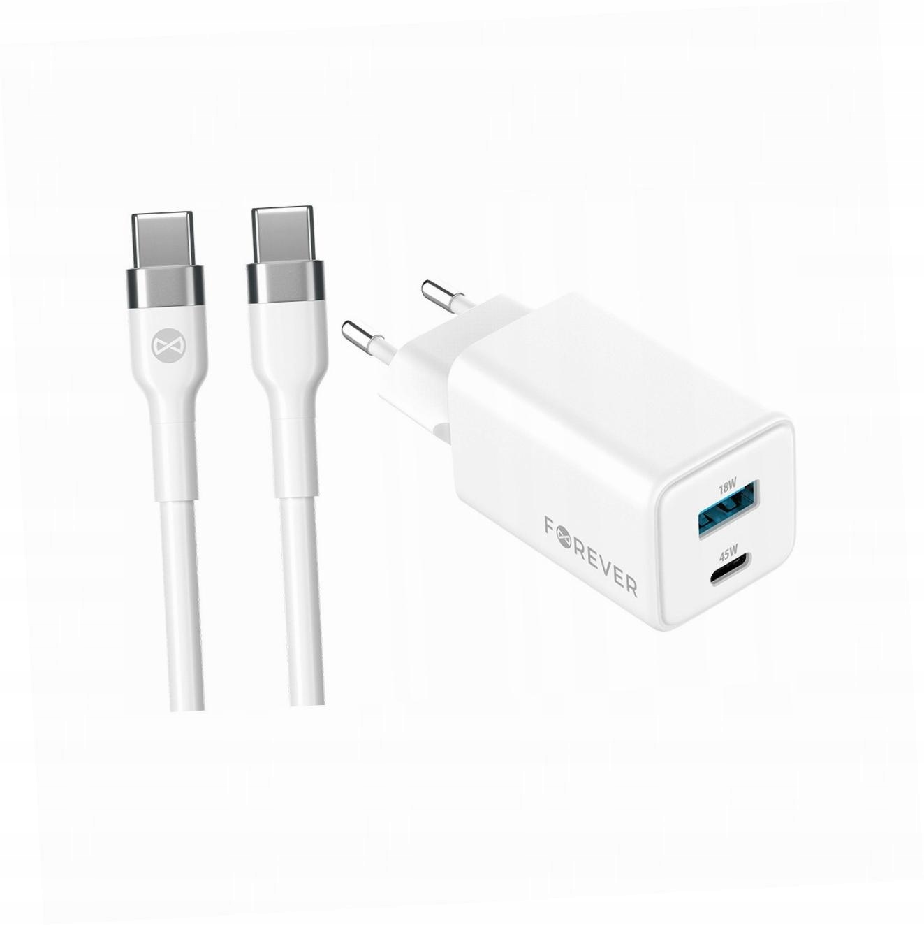 Szybka ładowarka GaN 45W 2 wejścia Usb i Usb-c z kablem do Motorola G51 5G