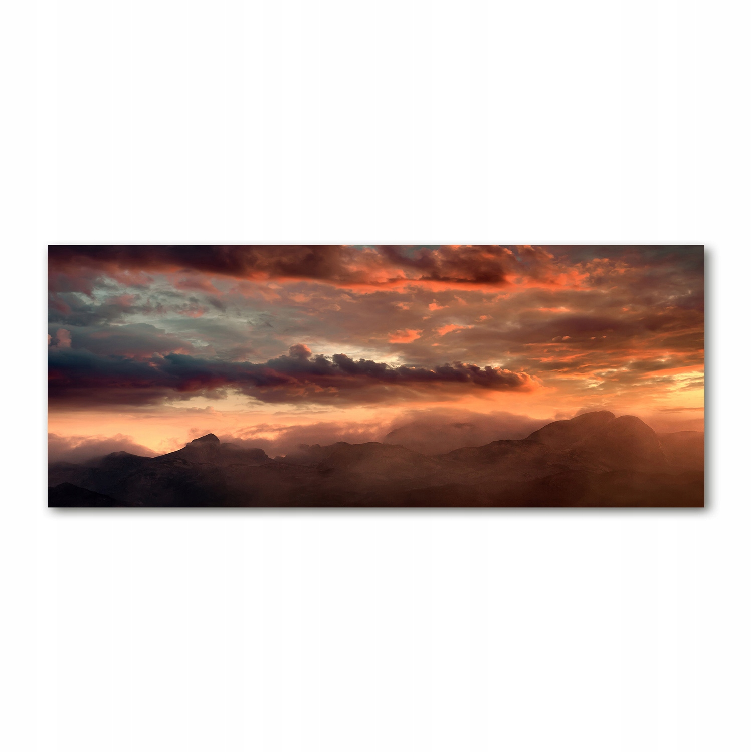 

Foto obraz szkło akryl Zachód słońca góry 125x50cm