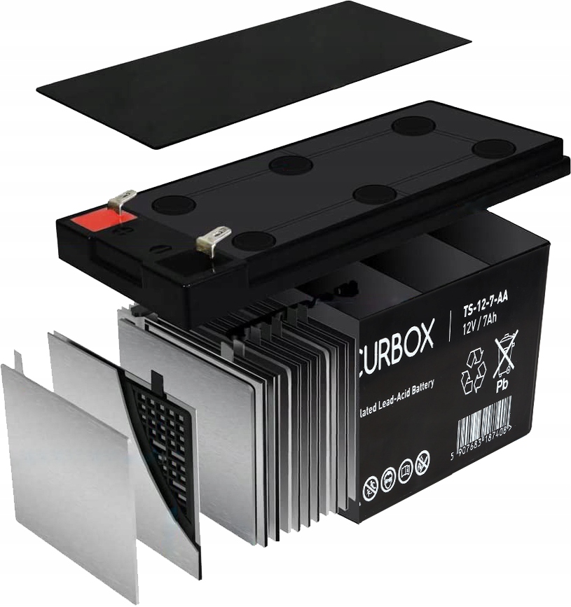 MOCNY Akumulator BEZOBSŁUGOWY ALARM UPS 12V 7Ah Wysokość 95 mm