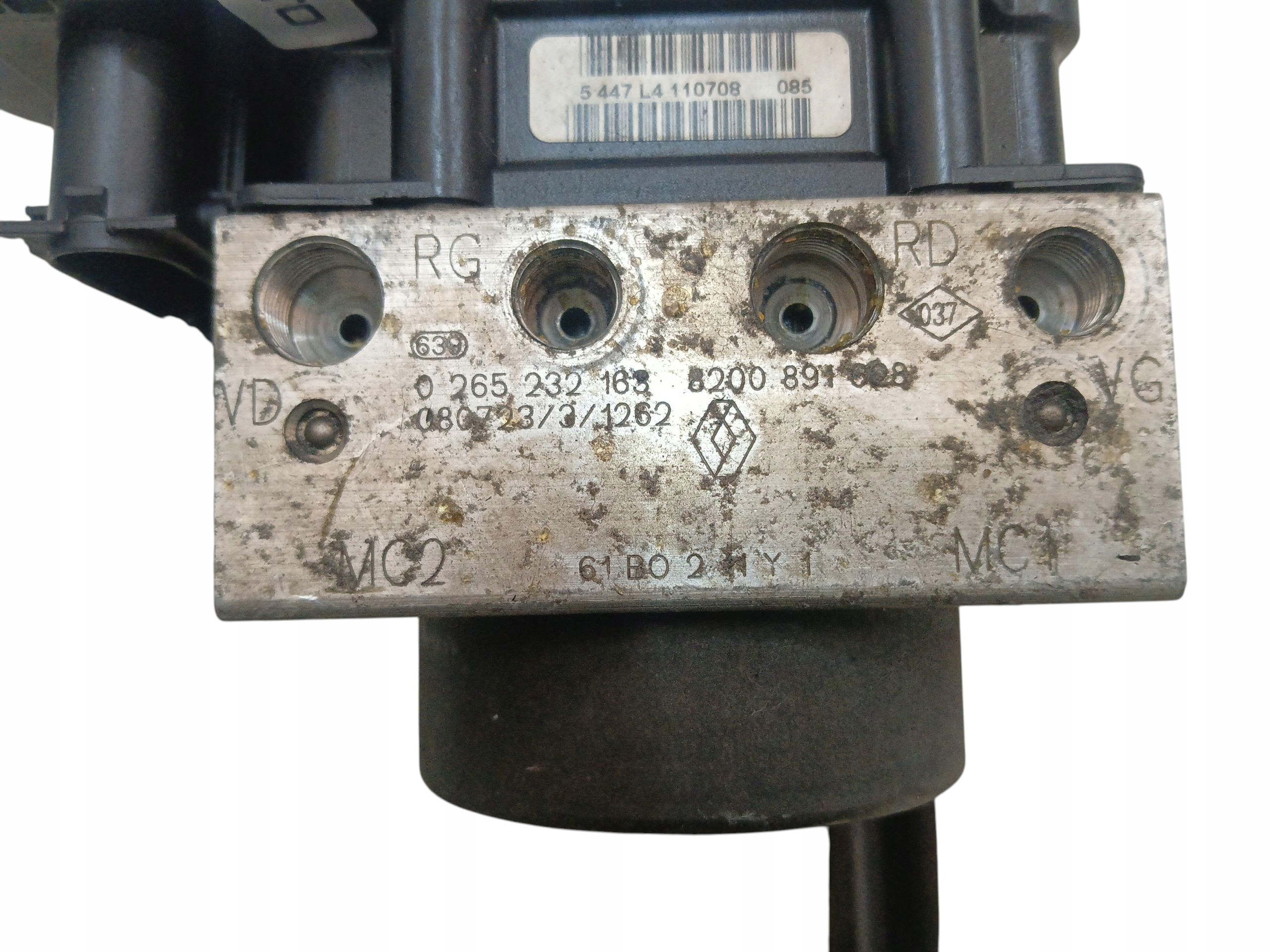 pump ABS control unit RENAULT KANGOO II (2007-2013) 8200891628 0265232163