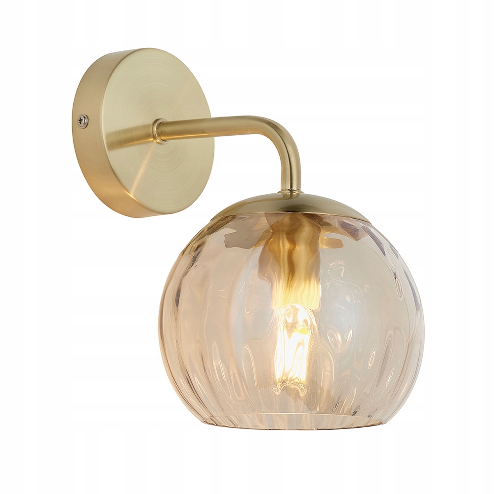 Nástenné svietidlo Endon Dimple, saténová mosadz, sklo E14 25W Led, stmievateľné