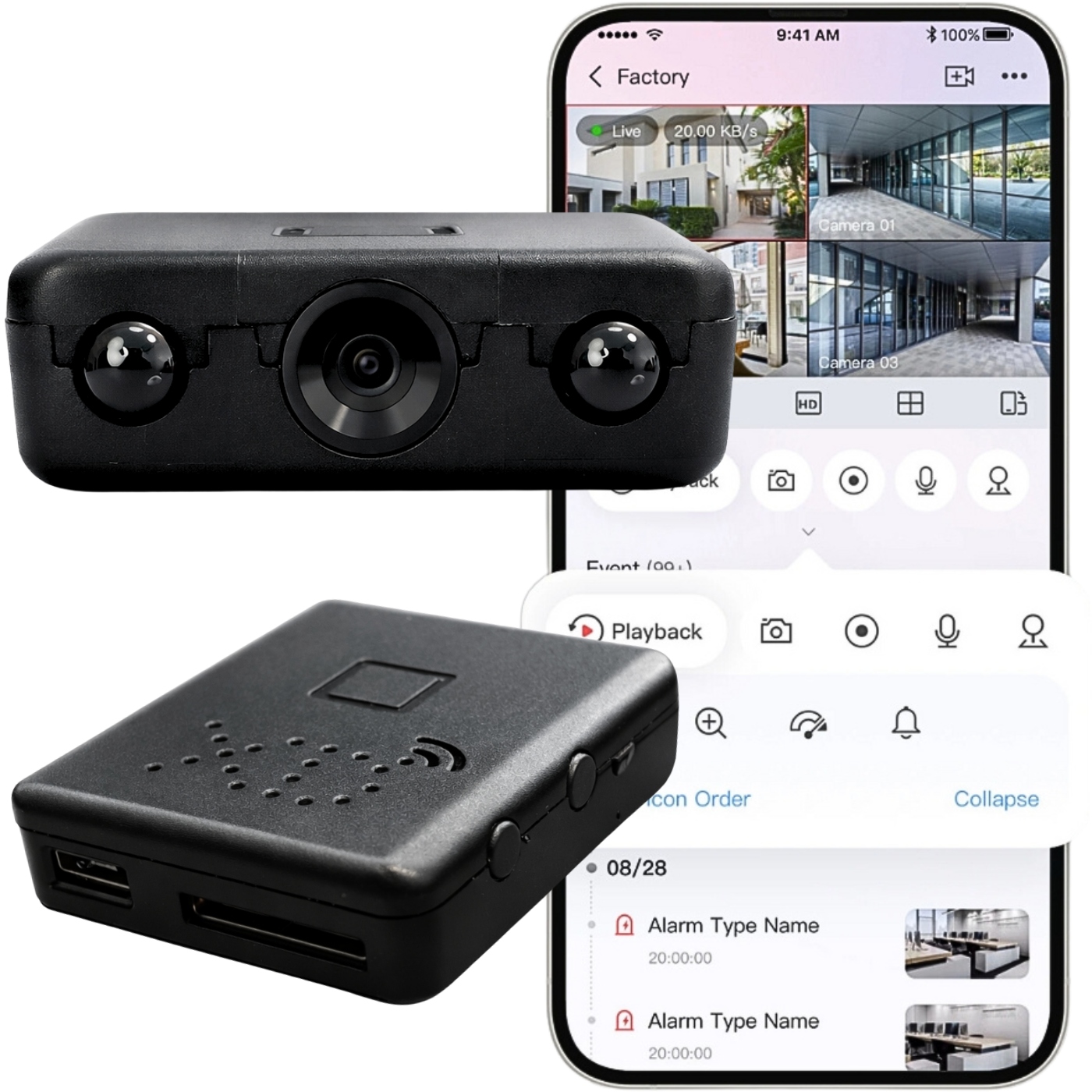 Mini Wifi Kamera Špionážní Skrytá Android Dálkové Ovládání Senzor Pohybu