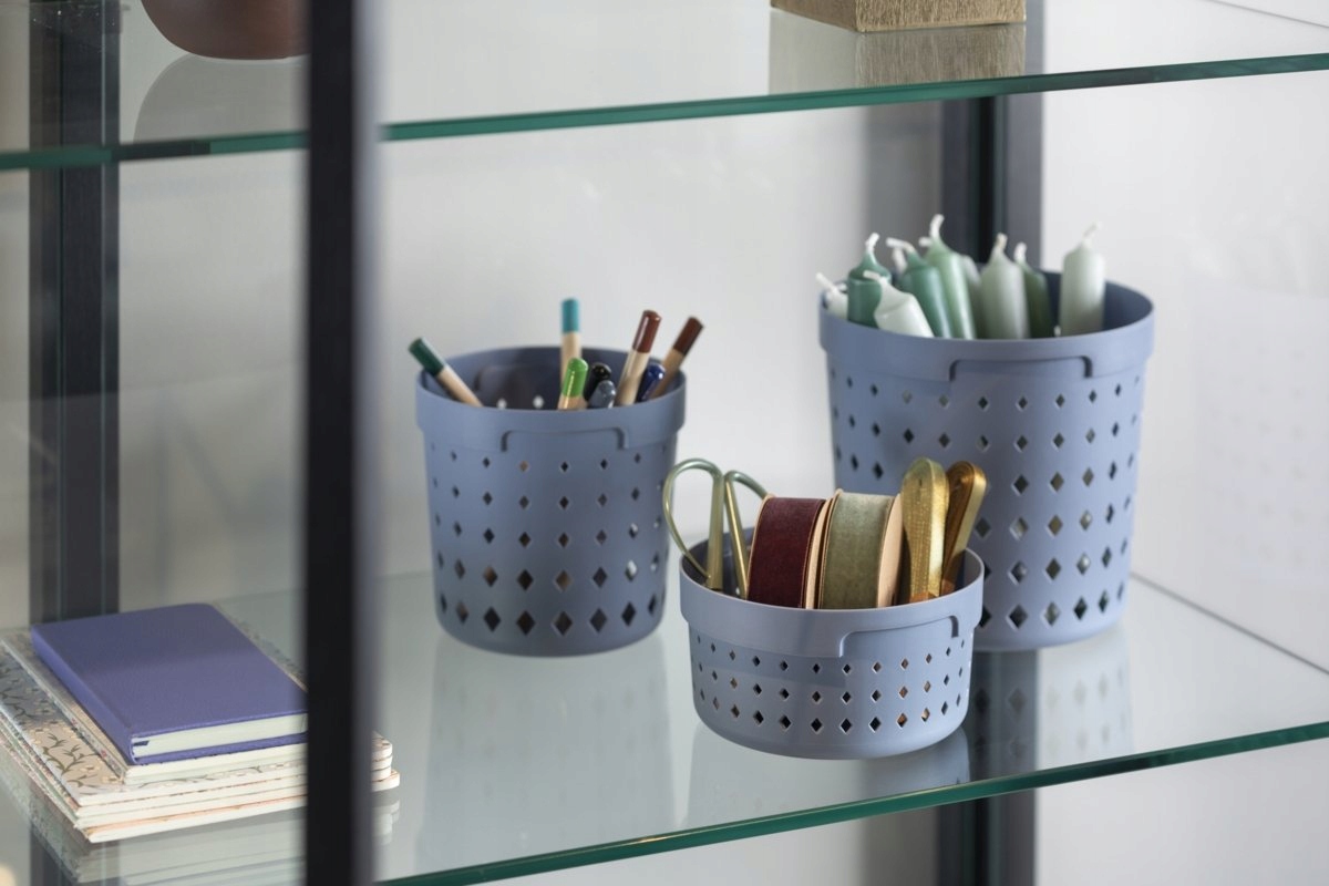 Koszyczek, organizer, pojemnik okrągły SEOUL M Szary Marka Plast Team