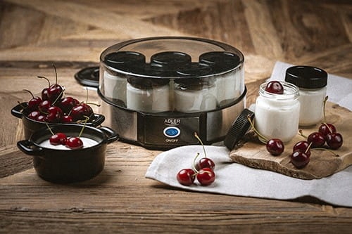 JOGURTOWNICA do PYSZNEGO DOMOWEGO JOGURTU w KOMPLECIE 7 SŁOIKÓW 1,4L Głębokość produktu 26 cm