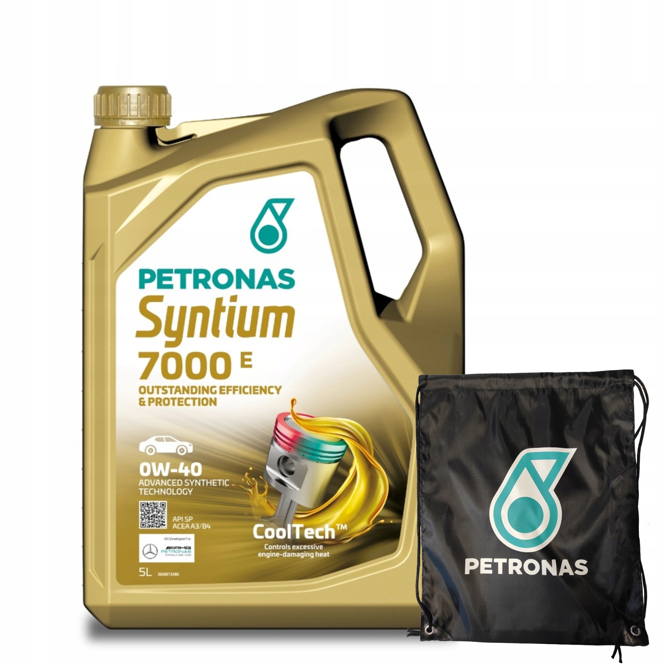 Motorový olej Petronas Syntium 7000 E Acea A3/B4 0W-40 5L vrecko Zadarmo